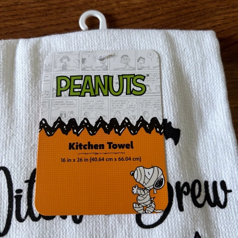 Peanuts Halloween Kitchen Towel - witch's brew Stirring up trouble